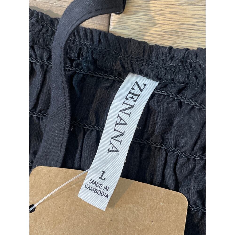 Zenana NWT L Black Maxi Dress Adjustable Straps Stretchy Ruffle Hem Lightweight - Picture 7 of 8